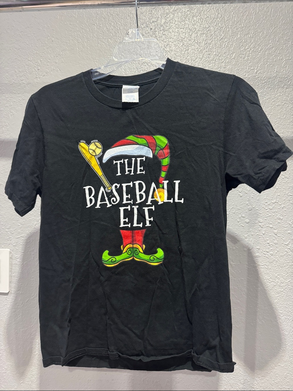 The Baseball Elf Kids' Black Graphic Tee